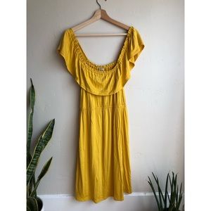 Anthropologie Ella Moss Yellow Ruffle Dress